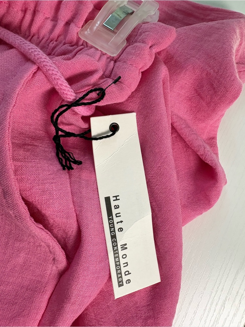 Haute Monde Hot Pink Wide-Leg Drawstring Sweatpants - Picture 4 of 5